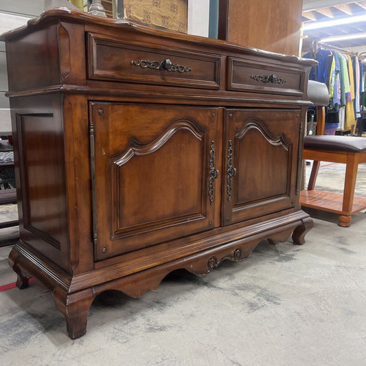 TWO DOOR PECAN FINISH SIDEBOARD