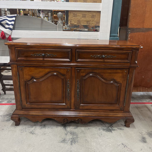 TWO DOOR PECAN FINISH SIDEBOARD