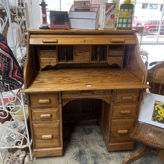 Dedeaux Clan Oak Roll Top Desk