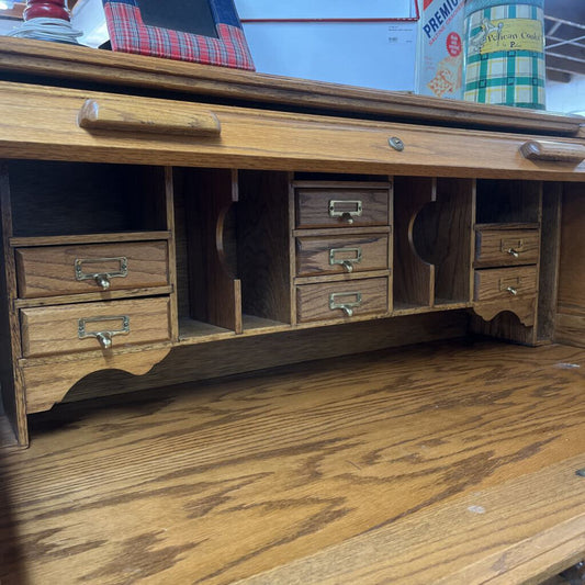 Dedeaux Clan Oak Roll Top Desk