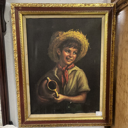 FRAMED "BOY IN THE STRAW HAT"