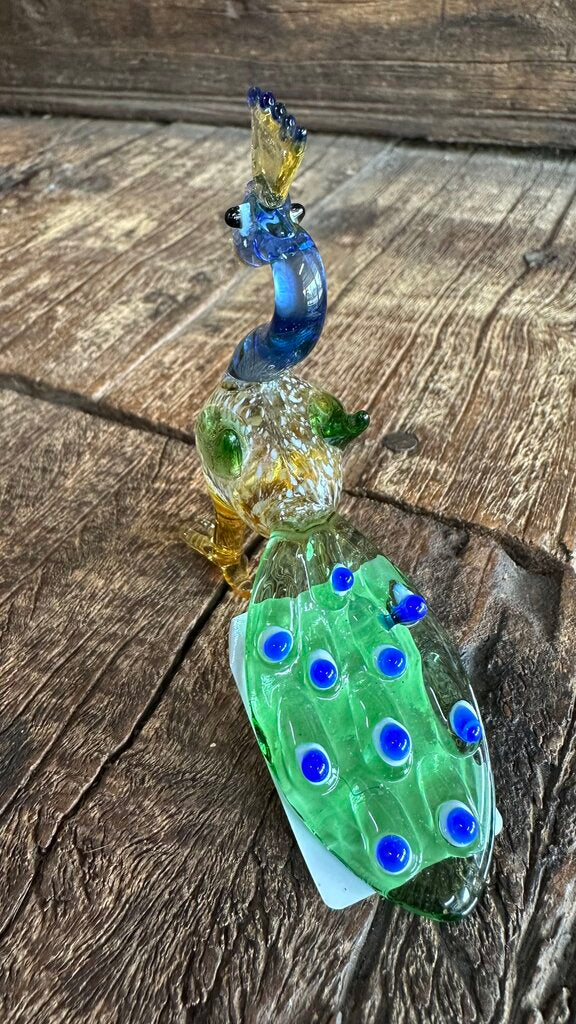 Small glass peacock