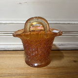 CARNIVAL GLASS BASKET