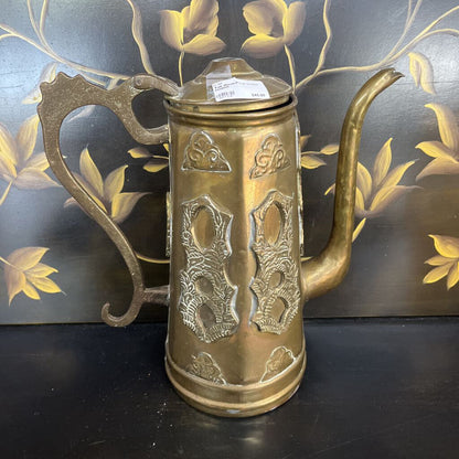 TALL DECORATIVE BRASS TEAPOT