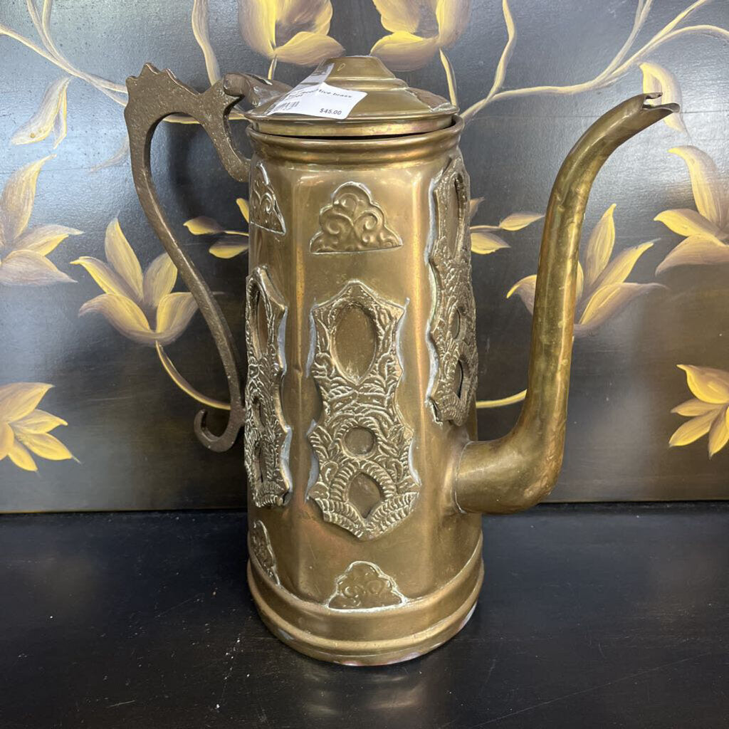 TALL DECORATIVE BRASS TEAPOT
