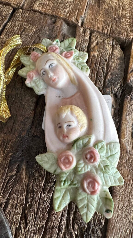 Vintage porcelain Madonna and child