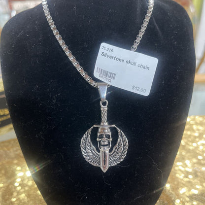 SILVERTONE SKULL CHAIN