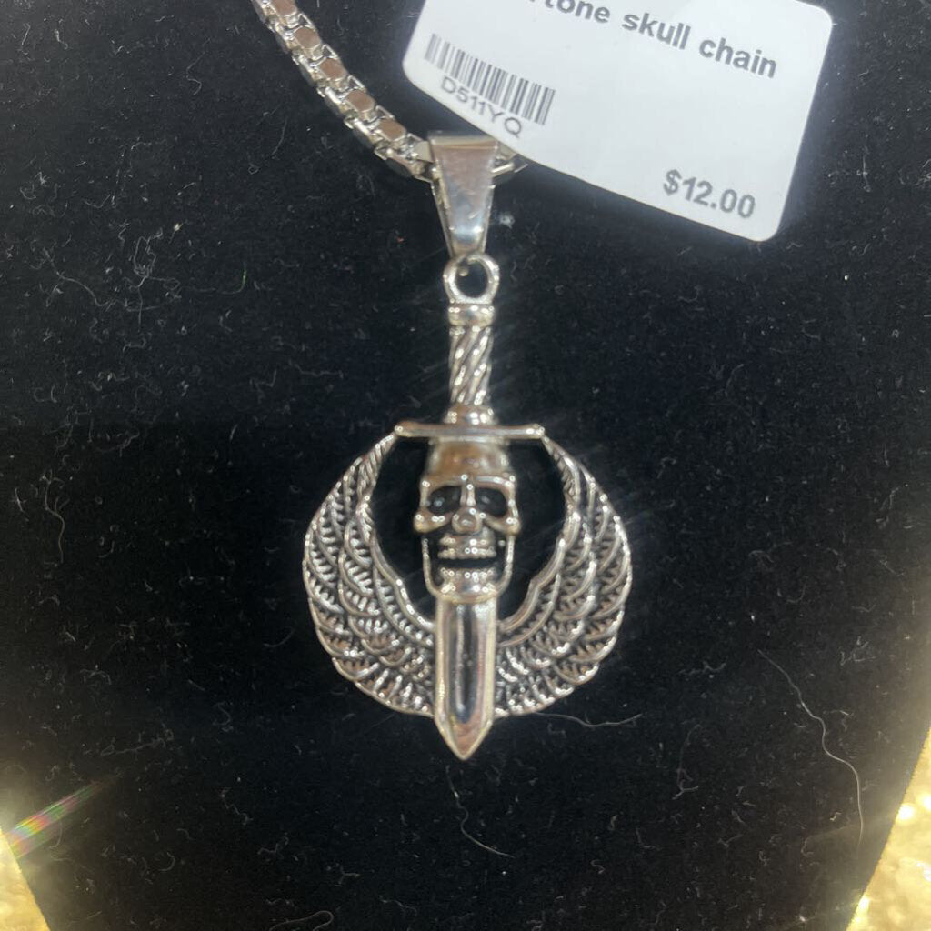SILVERTONE SKULL CHAIN