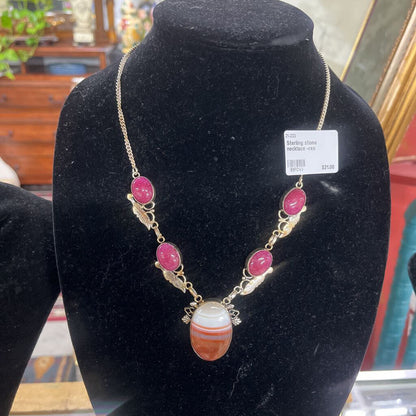 STERLING STONE NECKLACE -RES