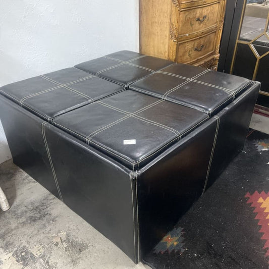 BLACK OTTOMAN WITH STORAGE