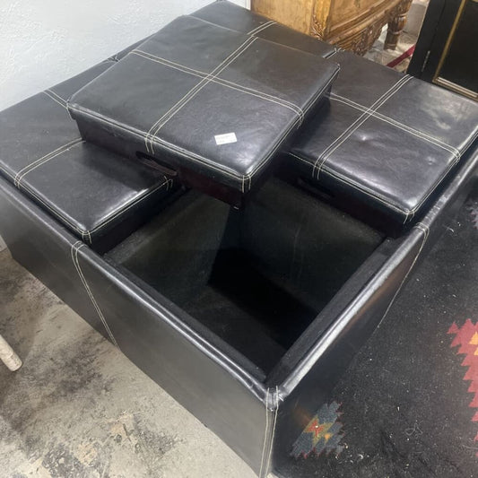 BLACK OTTOMAN WITH STORAGE