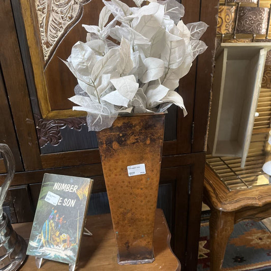 Tall copper vase