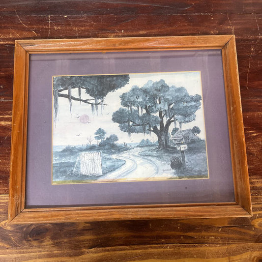 WILLOWEISE LANGHAM (ALABAMA) WATERCOLOR PAINTING IN FRAME