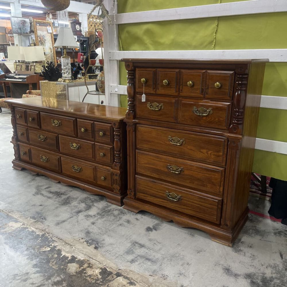 2PC TRIPLE DRESSER AND TALL CHEST