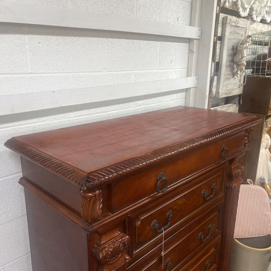 SOLID WOOD 6 DRAWER CHEST OF DRAWERS