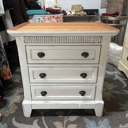 WHITE MULTIPURPOSE 3 DRAWER NIGHTSTAND