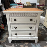 WHITE MULTIPURPOSE 3 DRAWER NIGHTSTAND