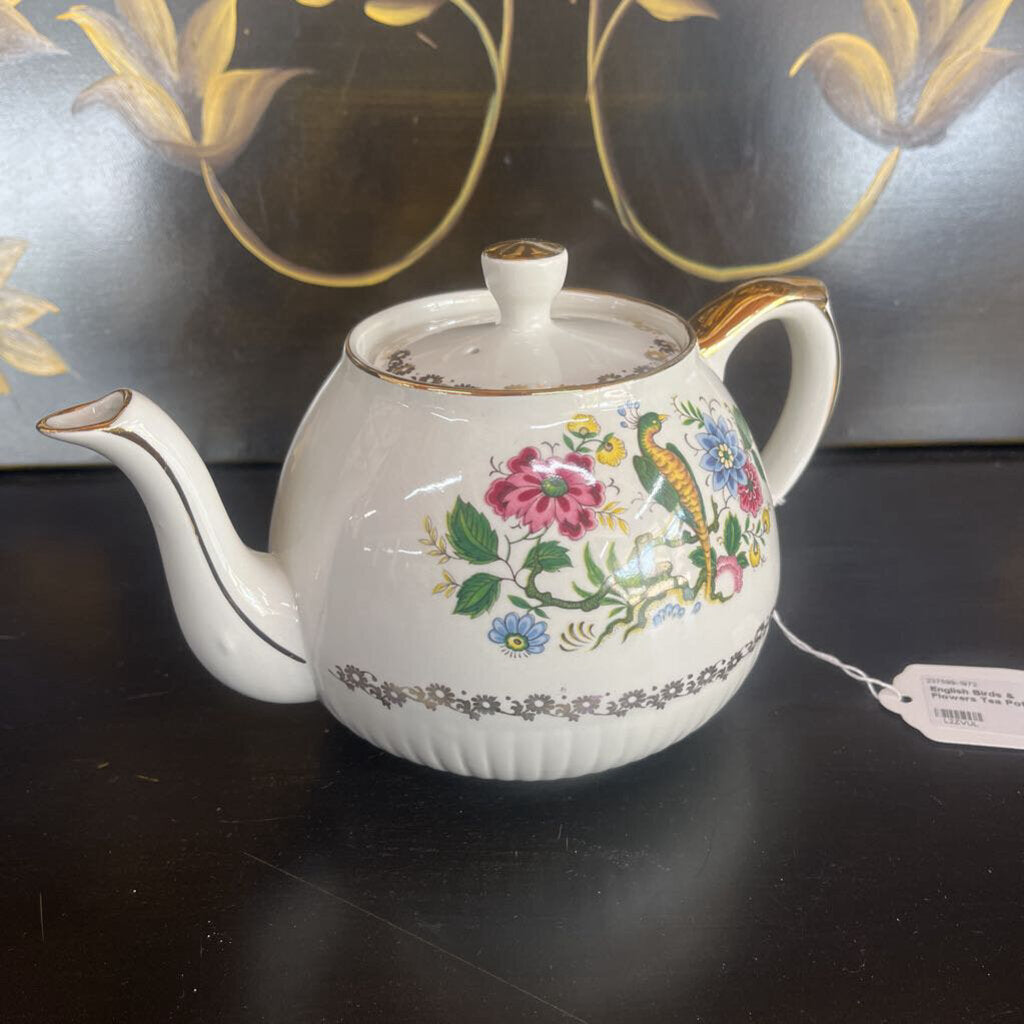 ENGLISH BIRDS & FLOWERS TEA POT