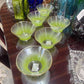 6 PC GREEN BLENDO ART GLASS BOWLS
