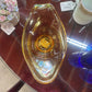 Golden Amber Curved Ends Candy Dish