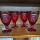 PIONEER WOMAN RUBY RED GOBLETS (4)