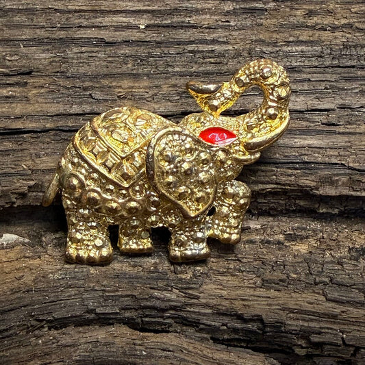 Golden Nugget Lucky Elephant Brooch