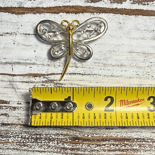 VTG RHINESTONE BUTTERFLY BROOCH