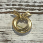 SIGNED GOLDTONE SCARF BROOCH