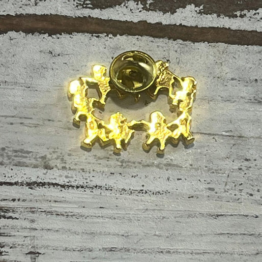 Circle of Friends Goldtone Brooch