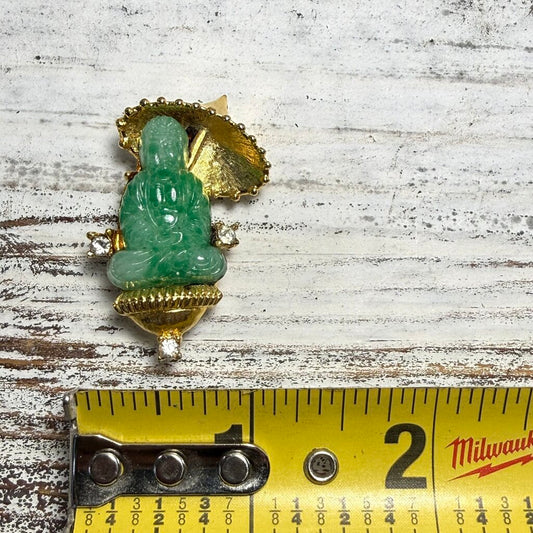 VTG JOMAZ UNSIGNED PEKING GLASS BUDDHA BROOCH