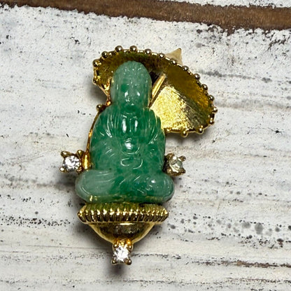 VTG JOMAZ UNSIGNED PEKING GLASS BUDDHA BROOCH