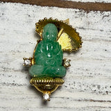 VTG JOMAZ UNSIGNED PEKING GLASS BUDDHA BROOCH