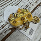 VTG YELLOW CART W/BUNNIES BROOCH