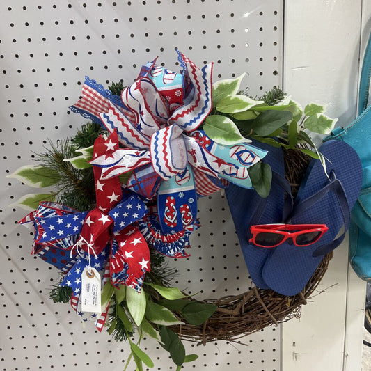 4th of July Flip Flop Wreath