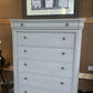 TALL CHALK PAINTED CHEST OF DRAWER AND NIGHTSTAND SET