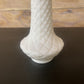 QUILTED DIAMOND CUT MILK GLASS VASE