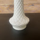 QUILTED DIAMOND CUT MILK GLASS VASE