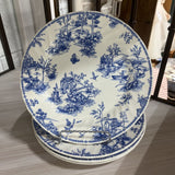 SET OF 4 BLUE & WHITE CHURCHILL DINNER PLATES