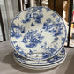 SET OF 4 BLUE & WHITE CHURCHILL DINNER PLATES
