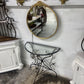Iron & Glass Birds & Flowers Console Table & Mirror Set