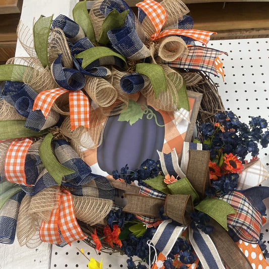 BLUE PUMPKIN WREATH