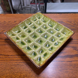 GREEN BROWN CELADON SQUARE DIVID DISH