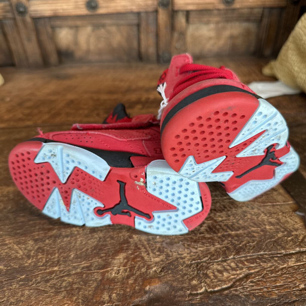 Kids Red/Black Jordans High tops sz 5