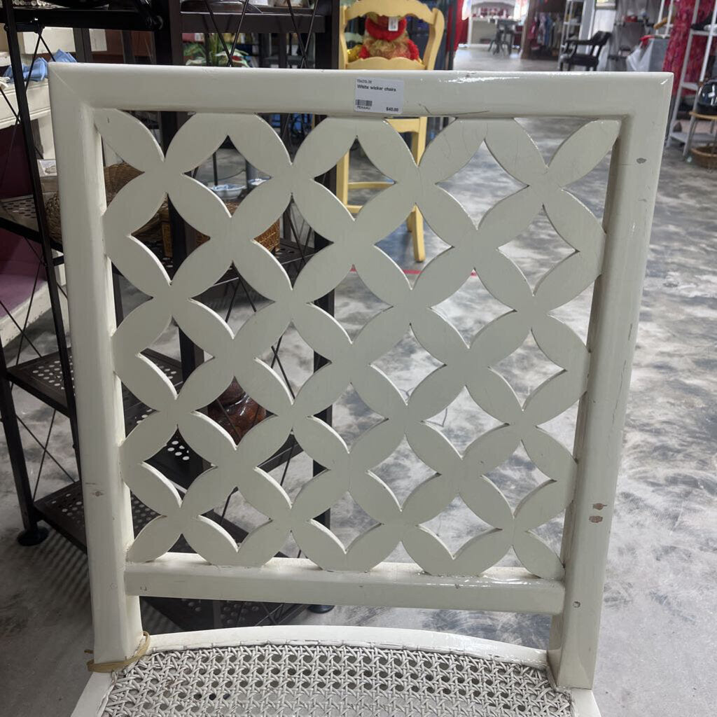 WHITE WICKER CHAIRS