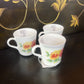 SET OF 3 MILK GLASS CORNINGWARE USA PANSY FLOWER MUGS