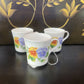 SET OF 3 MILK GLASS CORNINGWARE USA PANSY FLOWER MUGS