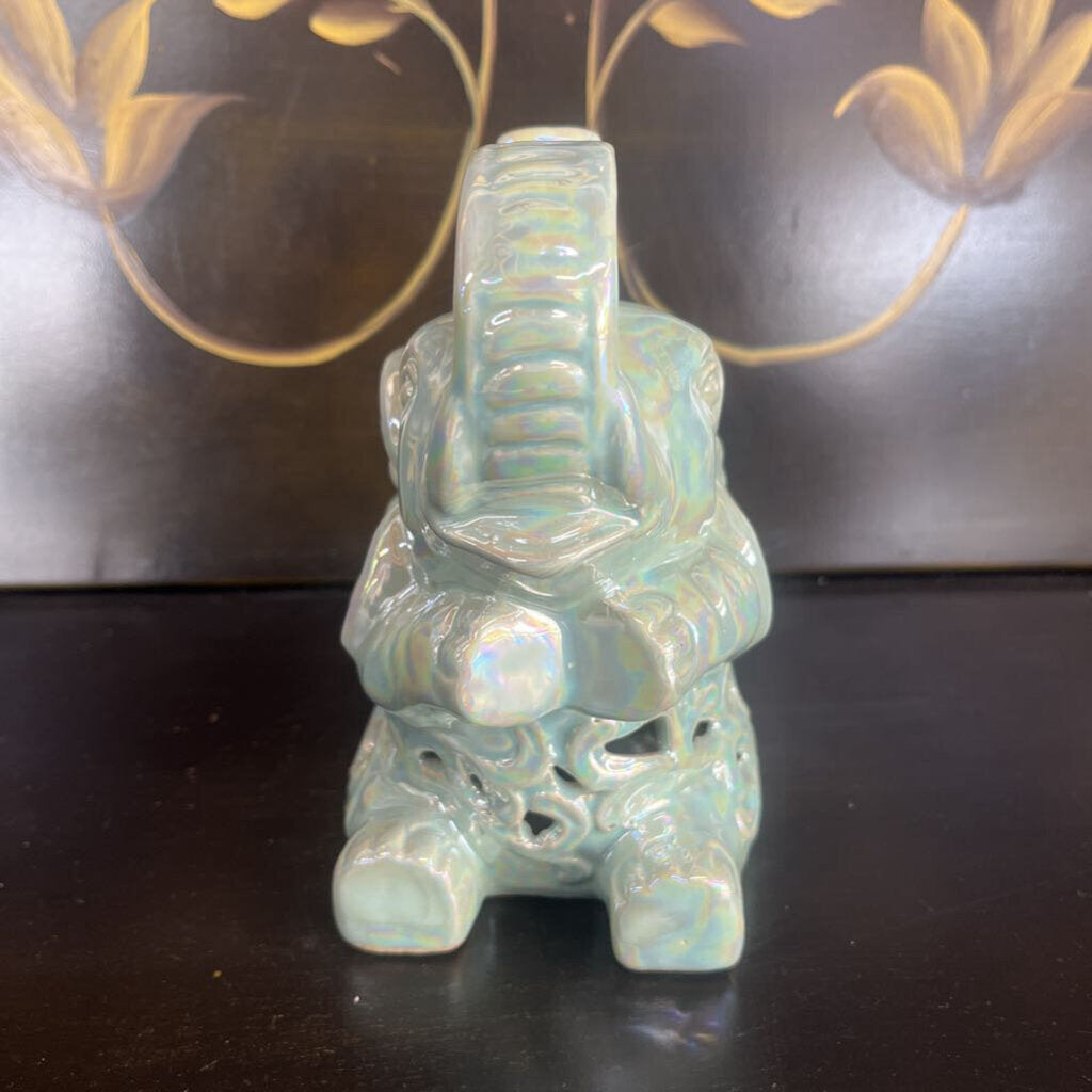 GREEN GLAZED LUCKY ELEPHANT