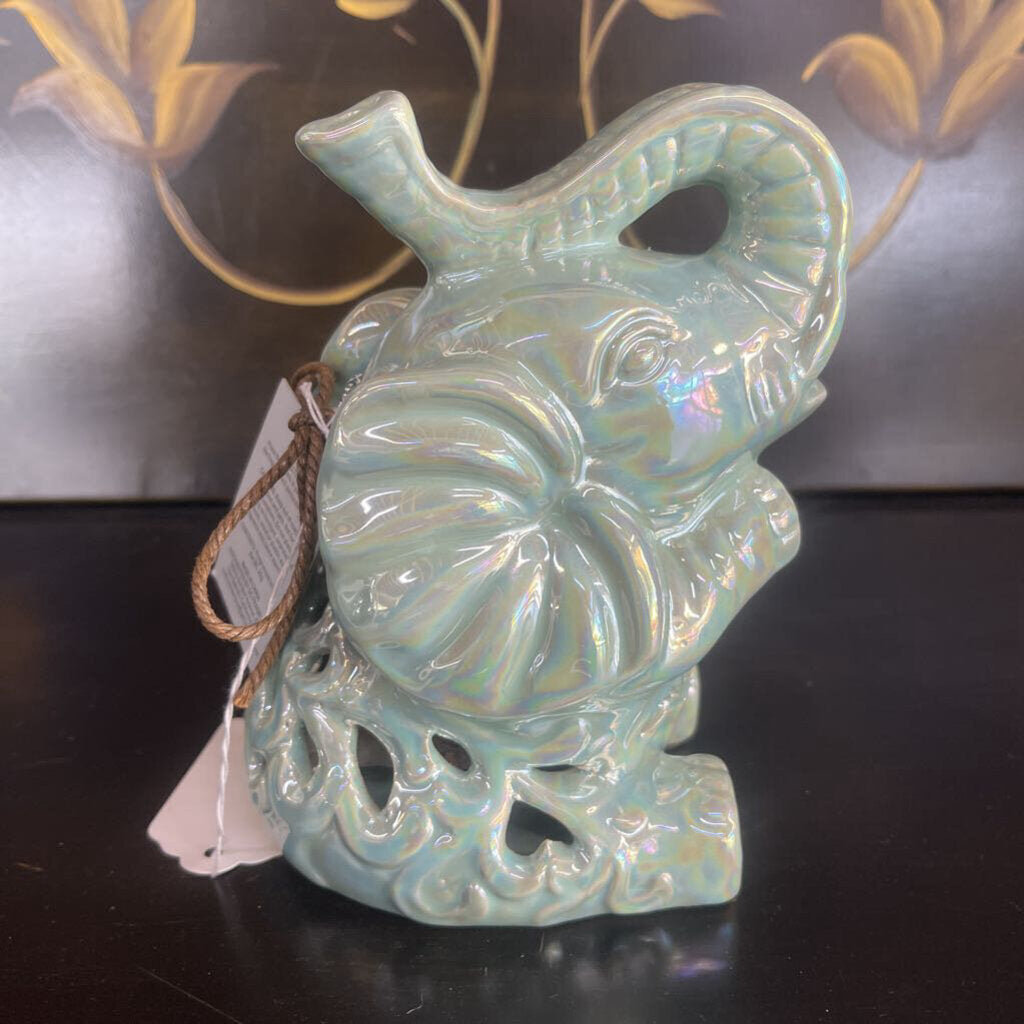 GREEN GLAZED LUCKY ELEPHANT