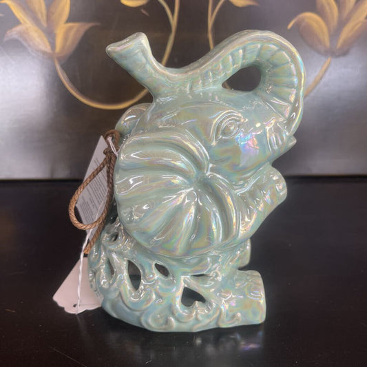 GREEN GLAZED LUCKY ELEPHANT