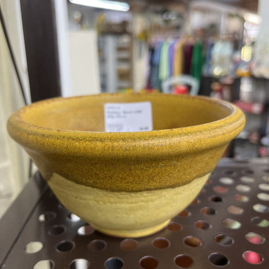 POTTERY BOWL WITH DRIP GLAZE